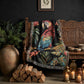 Beaded Look Scarlet Macaw Woven Blanket | Cozy Creature Decor