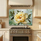 Peony Metal Kitchen Backsplash Panel, Stained Glass Inspired Wall Art