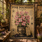 Pink Dogwood Woven Throw Blanket, Botanical Garden Decor, Cotton Tapestry Throw, English Cottage Floral Gift
