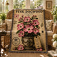 Pink Dogwood Woven Throw Blanket, Botanical Garden Decor, Cotton Tapestry Throw, English Cottage Floral Gift