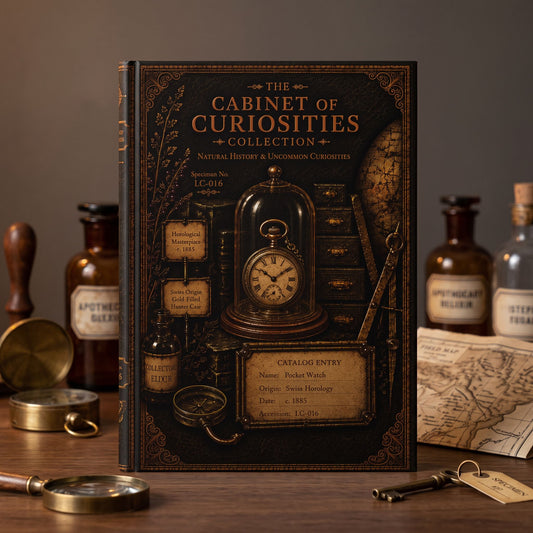 Pocket Watch Journal, Personalized Cabinet of Curiosities Hardcover Notebook, Victorian Gift