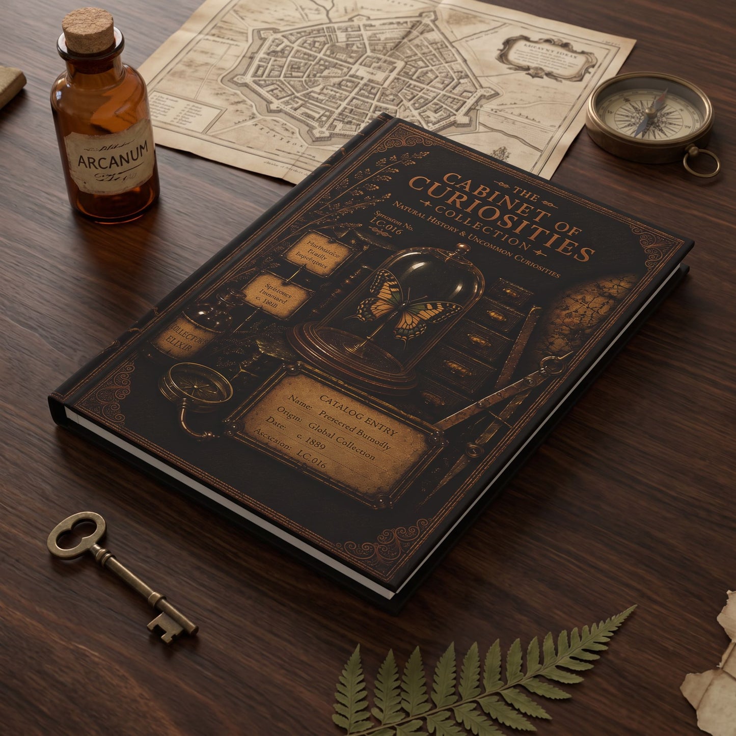 Preserved Butterfly Journal, Personalized Cabinet of Curiosities Hardcover Notebook, Nature Lover Gift