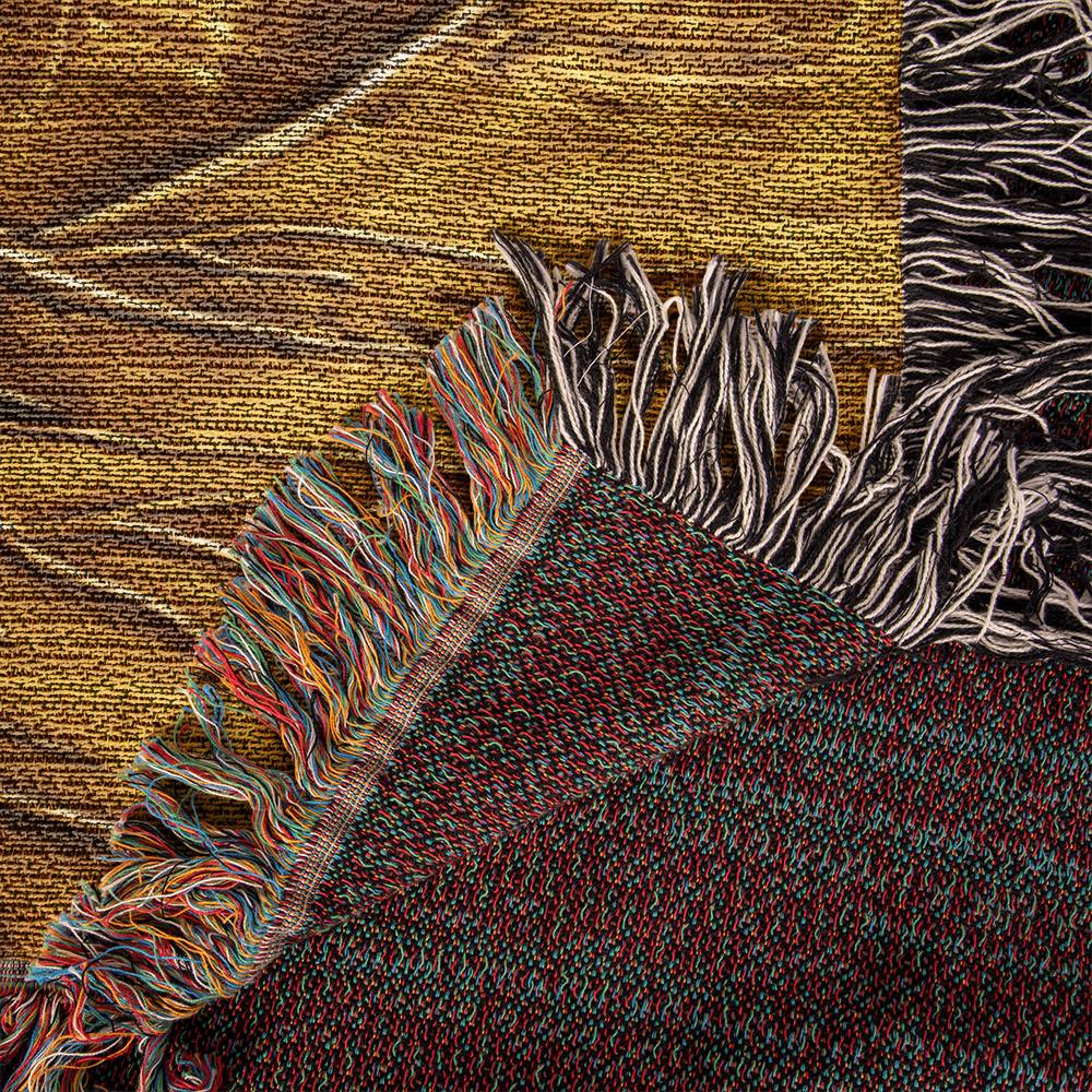 Embossed Tree of Life Blanket – Golden Woven Throw | Symbolic Boho Decor by Lace & Grit