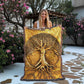 Embossed Tree of Life Blanket – Golden Woven Throw | Symbolic Boho Decor by Lace & Grit