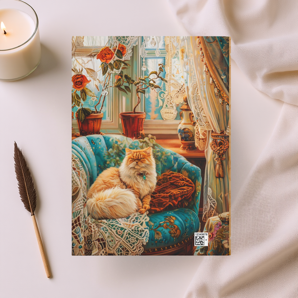 Quilted-Look Persian Cat – Hardcover Journal