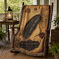 Raven Study Woven Throw Blanket | Cabinet of Curiosities Decor | Cotton Tapestry | Gothic Nature Gift