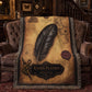 Raven Study Woven Throw Blanket | Cabinet of Curiosities Decor | Cotton Tapestry | Gothic Nature Gift