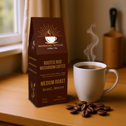 Rooted Rise – Brazil Mushroom Coffee Medium Roast (Specialty Coffee, 83 Rating)