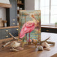 Roseate Spoonbill Glass Art Panel, Tempered Glass Coastal Decor, Beach House Accent