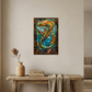 Sea Serpent – Stained Glass Style Metal Wall Art