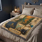 Seahorse Woven Throw Blanket | Coastal Wildlife Decor | Cotton Tapestry Throw | Naturalist Journal Gift