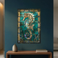 Seahorse – Stained Glass Style Metal Wall Art