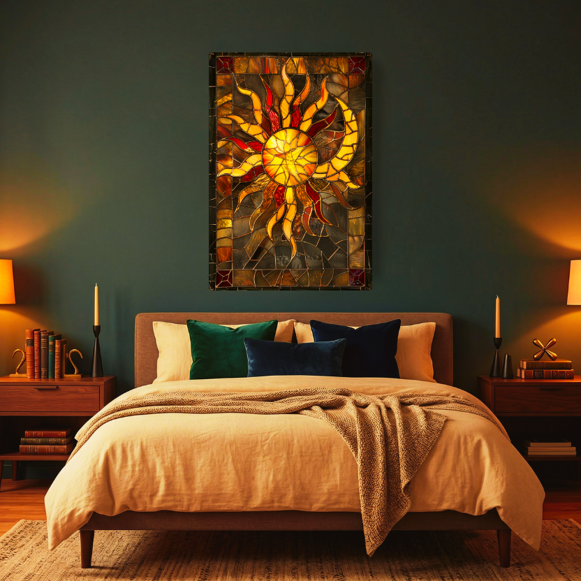 Sun & Moon – Stained Glass Style Metal Wall Art