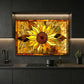 Sunflower Metal Kitchen Backsplash Panel, Stained Glass Inspired Wall Art