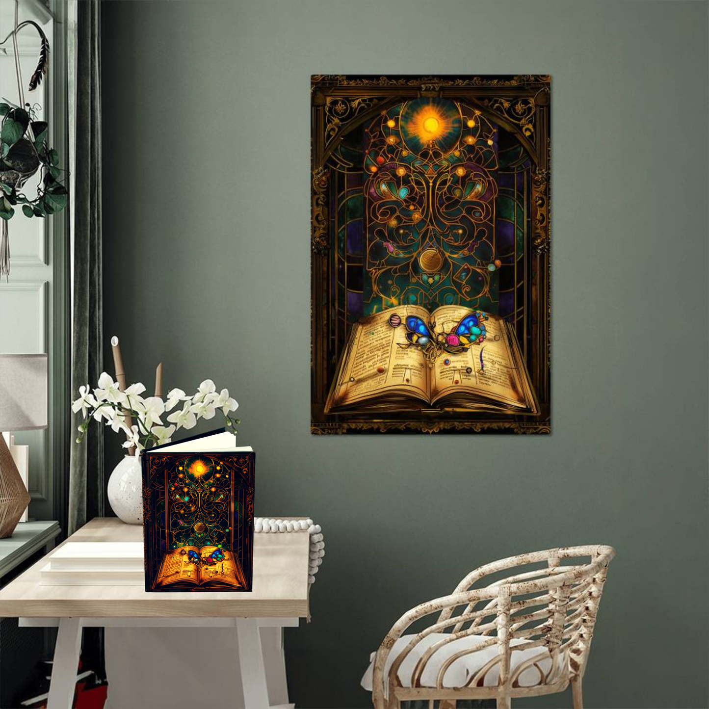 Athena's Spellbook – Stained Glass Style Metal Wall Art