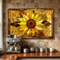 Sunflower Metal Kitchen Backsplash Panel, Stained Glass Inspired Wall Art