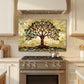 Tree of Life Metal Kitchen Backsplash Panel, Stained Glass Inspired Wall Art