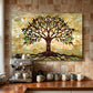 Tree of Life Metal Kitchen Backsplash Panel, Stained Glass Inspired Wall Art
