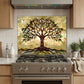Tree of Life Metal Kitchen Backsplash Panel, Stained Glass Inspired Wall Art