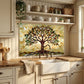 Tree of Life Metal Kitchen Backsplash Panel, Stained Glass Inspired Wall Art