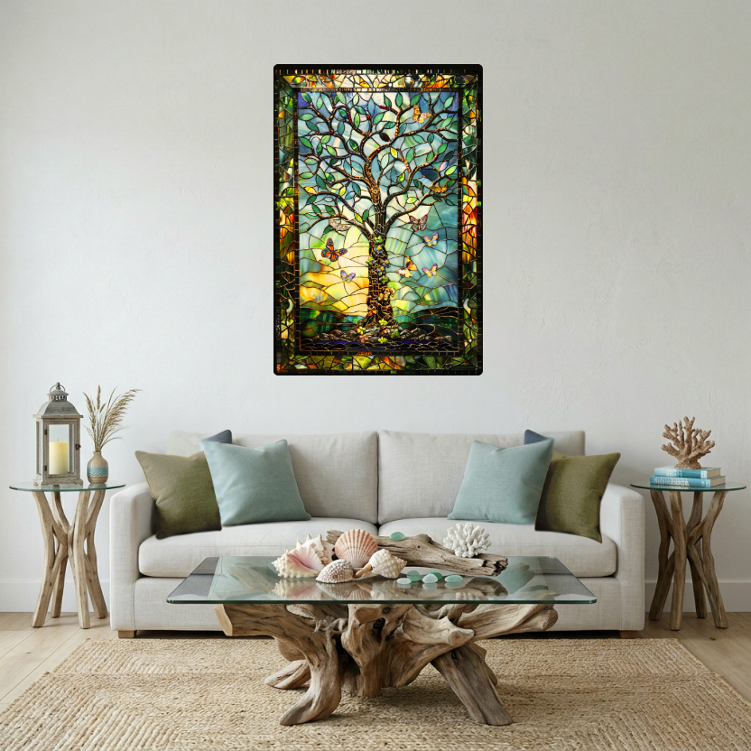 Tree of Life – Stained Glass Style Metal Wall Art