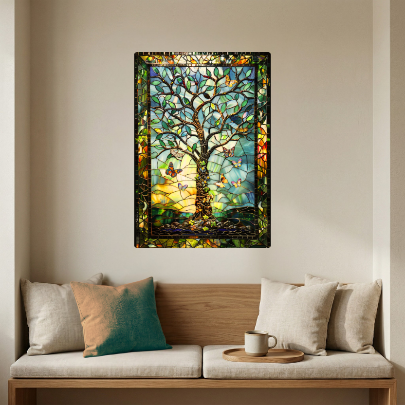 Tree of Life – Stained Glass Style Metal Wall Art