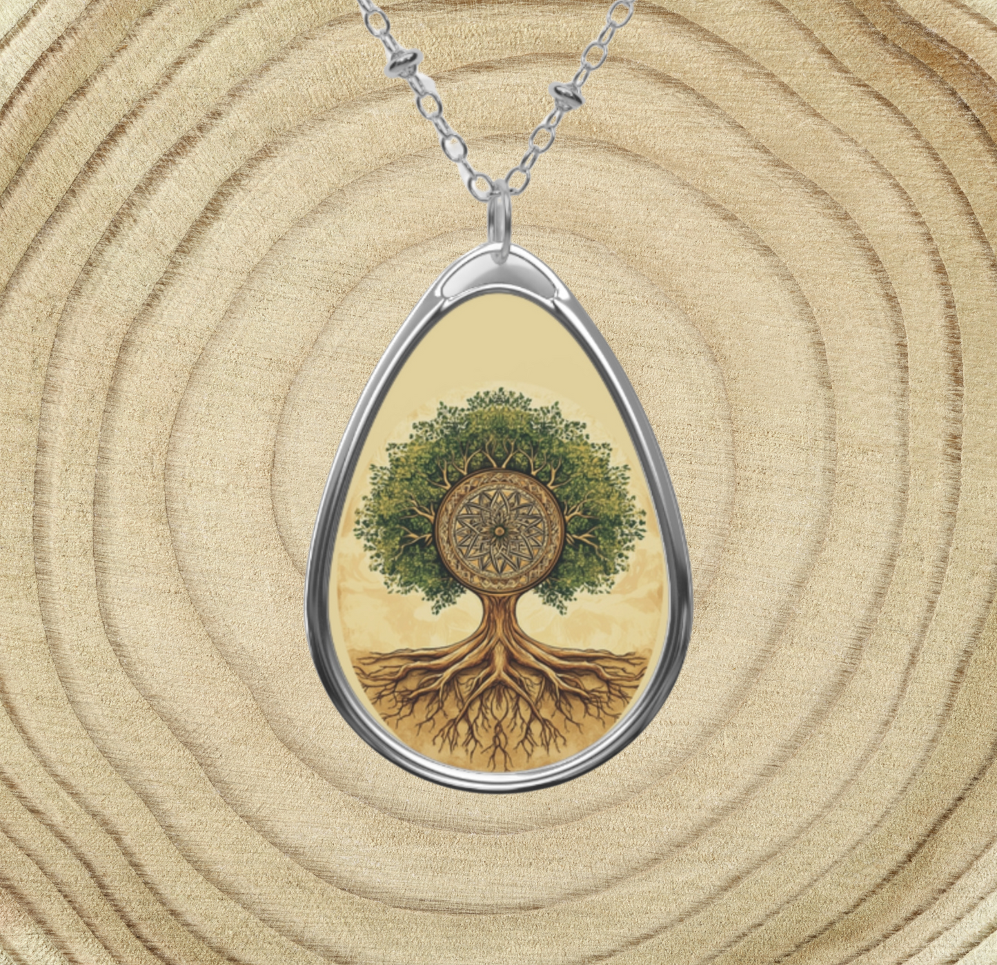 Tree of Life Oval Necklace | Inspirational Jewelry, Natural Stone Pendant, Meaningful Gift, Nature Lover Accessories, Reiki Healing