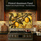 Tuscan Lemon Metal Kitchen Backsplash Panel, Stained Glass Look Art