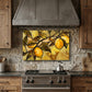 Tuscan Lemon Metal Kitchen Backsplash Panel, Stained Glass Look Art