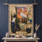 American White Pelican Woven Throw Blanket | Coastal Bird Decor | Cotton Tapestry Throw | Naturalist Journal Gift