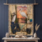 White Ibis Woven Throw Blanket | Coastal Bird Decor | Cotton Tapestry Throw | Naturalist Journal Gift