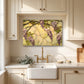 Wisteria Metal Kitchen Backsplash Panel, Stained Glass Inspired Wall Art
