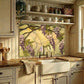 Wisteria Metal Kitchen Backsplash Panel, Stained Glass Inspired Wall Art