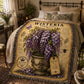 Wisteria Woven Throw Blanket, Botanical Garden Decor, Cotton Tapestry Throw, English Cottage Floral Gift