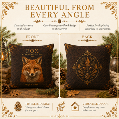 Wolf Woodland Pillow, Rustic Throw Pillow, Cabin Decor Cushion, Lodge Style Accent, Wildlife Home Decor