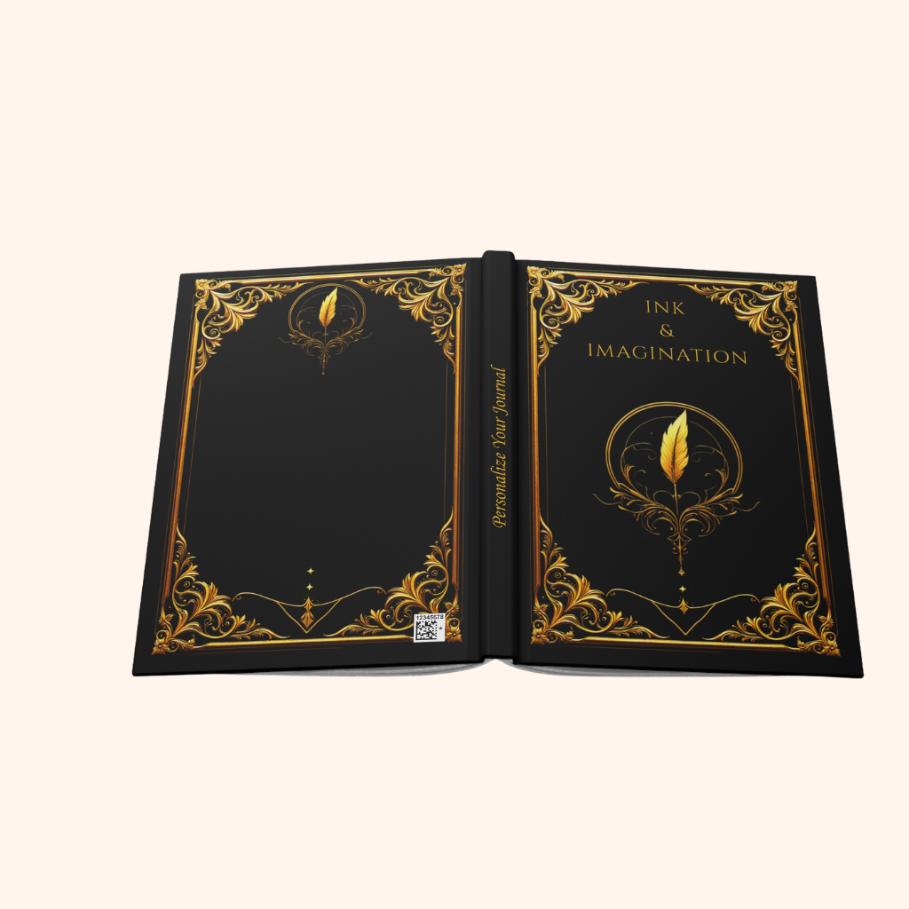 Golden Grimoire: Ink & Imagination – Hardcover Journal