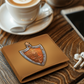 Knight's Order Shield Embossed Look Genuine Leather Wallet – Medieval Fantasy Gift for Men