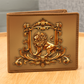 Heraldry Lion Embossed Look Genuine Leather Wallet – Medieval Fantasy Gift for Men