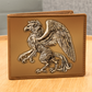 Heraldry Griffin Embossed Look Genuine Leather Wallet – Medieval Fantasy Gift for Men