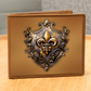 Heraldry Fleur-de-lis Embossed Look Genuine Leather Wallet – Medieval Fantasy Gift for Men