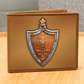 Knight's Order Shield Embossed Look Genuine Leather Wallet – Medieval Fantasy Gift for Men