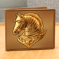 Knight's Order Horse Embossed Look Genuine Leather Wallet – Medieval Fantasy Gift for Men