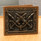 Armory Crossed Daggers Embossed Look Genuine Leather Wallet – Medieval Fantasy Gift for Men