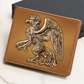Heraldry Griffin Embossed Look Genuine Leather Wallet – Medieval Fantasy Gift for Men
