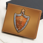 Knight's Order Shield Embossed Look Genuine Leather Wallet – Medieval Fantasy Gift for Men