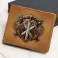 Armory Crossed Swords Embossed Look Genuine Leather Wallet – Medieval Fantasy Gift for Men