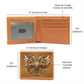 Heraldry Wallet – Embossed Look Double-Headed Eagle | Genuine Leather Fantasy Men's Bifold Wallet | Medieval Gift for Him