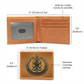 Arcane Flame Sigil Embossed Look Genuine Leather Wallet – Mystical Fantasy Gift for Men