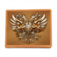 Heraldry Wallet – Embossed Look Double-Headed Eagle | Genuine Leather Fantasy Men's Bifold Wallet | Medieval Gift for Him