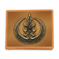 Arcane Flame Sigil Embossed Look Genuine Leather Wallet – Mystical Fantasy Gift for Men